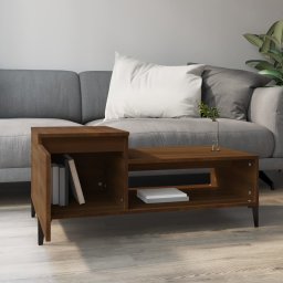 vidaXL Salontafel 100x50x45 cm bewerkt hout bruineiken