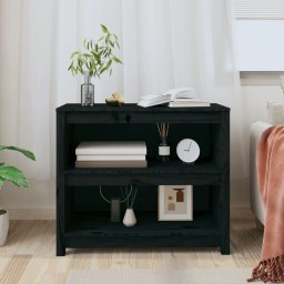 vidaXL Boekenkast 80x35x68 cm massief grenenhout zwart