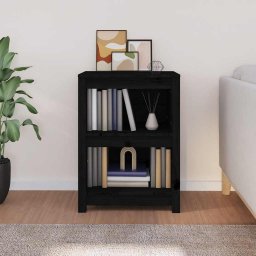 vidaXL Boekenkast 50x35x68 cm massief grenenhout zwart