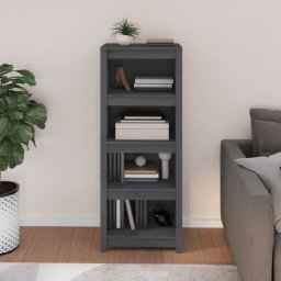 vidaXL Boekenkast 50x35x125,5 cm massief grenenhout grijs