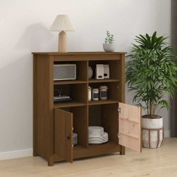 vidaXL Dressoir 83x41,5x100 cm massief grenenhout honingbruin