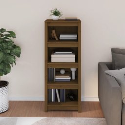 vidaXL Boekenkast 50x35x125,5 cm massief grenenhout honingbruin