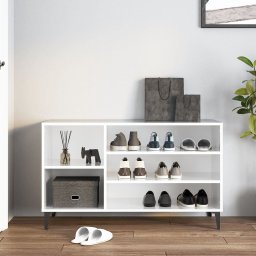 vidaXL Schoenenkast 102x36x60 cm bewerkt hout hoogglans wit