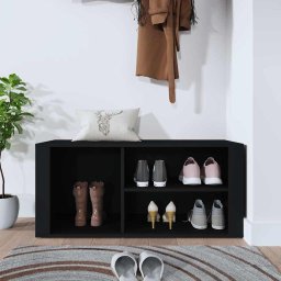 vidaXL Schoenenkast 100x35x45 cm bewerkt hout zwart
