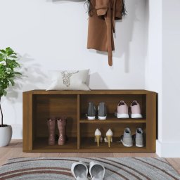 vidaXL Schoenenkast 100x35x45 cm bewerkt hout bruin eikenkleur