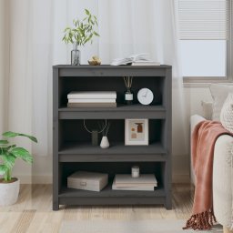 vidaXL Boekenkast 80x35x97 cm massief grenenhout grijs
