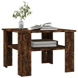 vidaXL Salontafel 60x60x42 cm bewerkt hout gerookt eikenkleurig