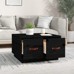 vidaXL Salontafel 60x53x35 cm massief grenenhout zwart