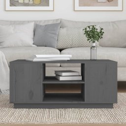 vidaXL Salontafel 90x49x40,5 cm massief grenenhout grijs
