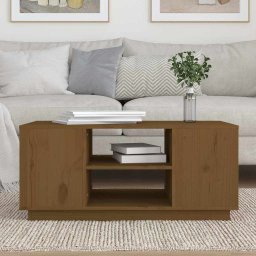 vidaXL Salontafel 90x49x40,5 cm massief grenenhout honingbruin