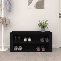 vidaXL Schoenenrek 100x35x45 cm bewerkt hout zwart