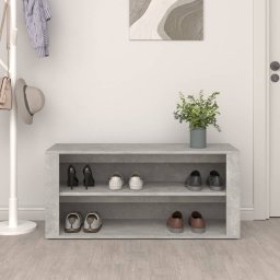 vidaXL Schoenenrek 100x35x45 cm bewerkt hout betongrijs