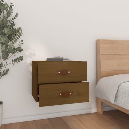 vidaXL Nachtkastjes 2 st wandgemonteerd 50x36x40 cm honingbruin