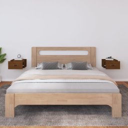 vidaXL Nachtkastjes 2 st wandgemonteerd 40x29,5x22 cm honingbruin