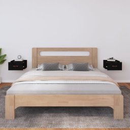 vidaXL Nachtkastjes 2 st wandgemonteerd 40x29,5x22 cm zwart