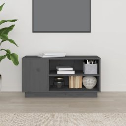 vidaXL Tv-meubel 80x35x40,5 cm massief grenenhout grijs
