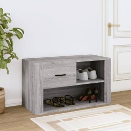 vidaXL Schoenenkast 80x35x45 cm bewerkt hout grijs sonoma