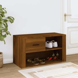 vidaXL Schoenenkast 80x35x45 cm bewerkt hout bruin eikenkleur
