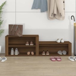 vidaXL Schoenenkast 150x35x45 cm bewerkt hout bruin eikenkleur