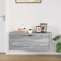 vidaXL Wandschoenenkast 100x35x38 cm bewerkt hout grijs sonoma