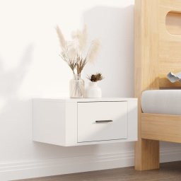 vidaXL Nachtkastjes 2 st wandgemonteerd 50x36x25 cm hoogglans wit