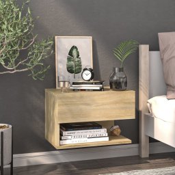 vidaXL Nachtkastjes 2 st wandgemonteerd sonoma eikenkleurig
