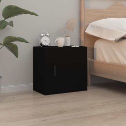 vidaXL Nachtkastjes 2 st wandgemonteerd 50x30x47 cm zwart