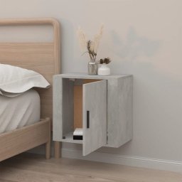vidaXL Nachtkastje wandgemonteerd 50x30x47 cm betongrijs