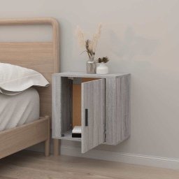 vidaXL Nachtkastje wandgemonteerd 50x30x47 cm grijs sonoma eikenkleur