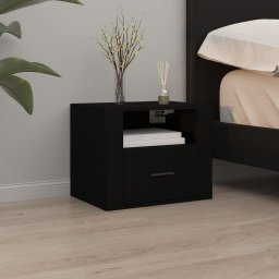 vidaXL Nachtkastjes 2 st wandgemonteerd 50x36x40 cm zwart