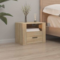 vidaXL Nachtkastjes 2 st wandgemonteerd 50x36x40 cm sonoma eikenkleur