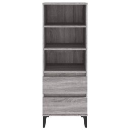 vidaXL Hoge kast 40x36x110 cm bewerkt hout grijs sonoma