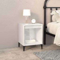 vidaXL Nachtkastjes 2 st 40x35x50 cm hoogglans wit