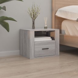 vidaXL Nachtkastjes 2 st wandgemonteerd 50x36x40 cm grijs sonoma eiken
