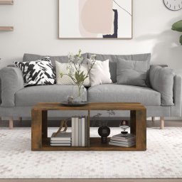 vidaXL Salontafel 100x50x36 cm bewerkt hout gerookt eikenkleurig