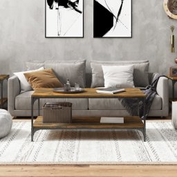 vidaXL Salontafel 100x50x40 cm bewerkt hout gerookt eikenkleurig