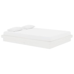 vidaXL Bedframe massief hout wit 135x190 cm