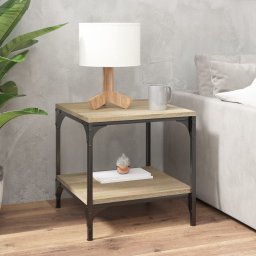 vidaXL Bijzettafels 2 st 40x40x40 cm bewerkt hout sonoma eikenkleurig