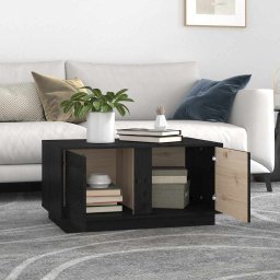 vidaXL Salontafel 80x50x40 cm massief grenenhout zwart