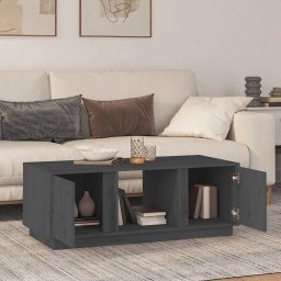 vidaXL Salontafel 110x50x40 cm massief grenenhout grijs