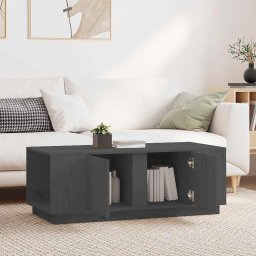 vidaXL Salontafel 110x50x40 cm massief grenenhout grijs
