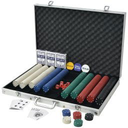 vidaXL Pokerset met 1000 chips aluminium