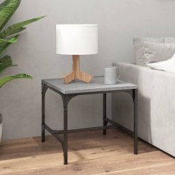 vidaXL Bijzettafels 2 st 40x40x35 cm bewerkt hout grijs sonoma eiken