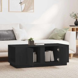 vidaXL Salontafel 110x50x40 cm massief grenenhout zwart