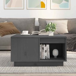 vidaXL Salontafel 60x61x32,5 cm massief grenenhout grijs