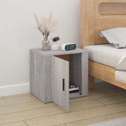 vidaXL Nachtkastje 50x39x47 cm grijs sonoma eikenkleurig