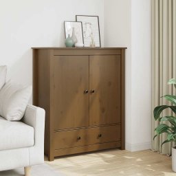 vidaXL Hoge kast 83x41,5x100 cm massief grenenhout honingbruin