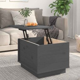 vidaXL Salontafel 40x50x35 cm massief grenenhout grijs