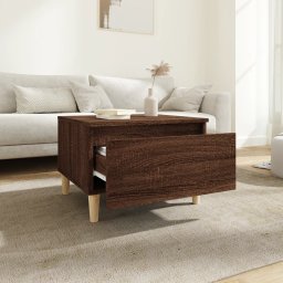 vidaXL Bijzettafel 50x46x35 cm bewerkt hout bruin eikenkleur