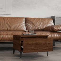 vidaXL Bijzettafels 2 st 50x46x35 cm bewerkt hout bruin eikenkleur